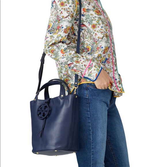 Tory Burch Handbags - Tory Burch Navy Miller Bucket blue shoulder bag